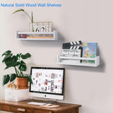 JORIKCHUO Nursery Book Shelves | Set of 2 Wood Floating Shelves for Kids Room, Kitchen Spice Rack, or Rustic Wall Mounted | Farmhouse Bathroom Décor (Rustic White). JORIKCHUO