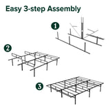 ZINUS Justin 14 Inch Easy to Assemble Mattress Foundation, Steel Support, No Box Spring Needed, Queen ZINUS
