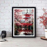 KTHOFCY 5D DIY Diamond Painting Kits for Adults, Cherry Blossoms Flower Full Drill Embroidery Cross Stitch Crystal Rhinestone Paintings Pictures Arts Wall Decor Painting Dots Kits 11.8X15.7 inch KTHOFCY