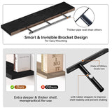 Fun Memories 48 Inch Floating Shelves - Fireplace Mantel Shelf - Deep Wall Mounted Wood Storage Shelf for Bedroom, Kitchen, Farmhouse - 1 Pack, Rustic Black Fun Memories