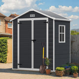 6x4.4FT Outdoor Storage Shed, Resin Shed with Reinforced Floor & Secure Door Lock, All-Weather Outdoor Shed for Gardening Tools, Bicycles, Patio Furniture, Lawn Mower (Dark Gray) SEGMART