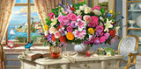 Castorland C-400263-2, Puzzle4000 Hobby Panoramic Summer Flowers and Cup of Tea Jigsaw Puzzle, 4000 Pieces Set, Multicolour Castorland