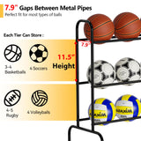 SUFAUY Sports Equipment Organizer, Garage Basketball Rack, Gear & Ball Storage Rack, Outdoor and Indoor Rolling Balls Cart with Wheels SUFAUY