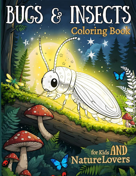 Bugs & Insects Coloring Book for Kids and Nature Lovers: Fun Facts & Realistic Scenes to Color and Learn About Beetles, Butterflies, Ants, Spiders, and More Majosta