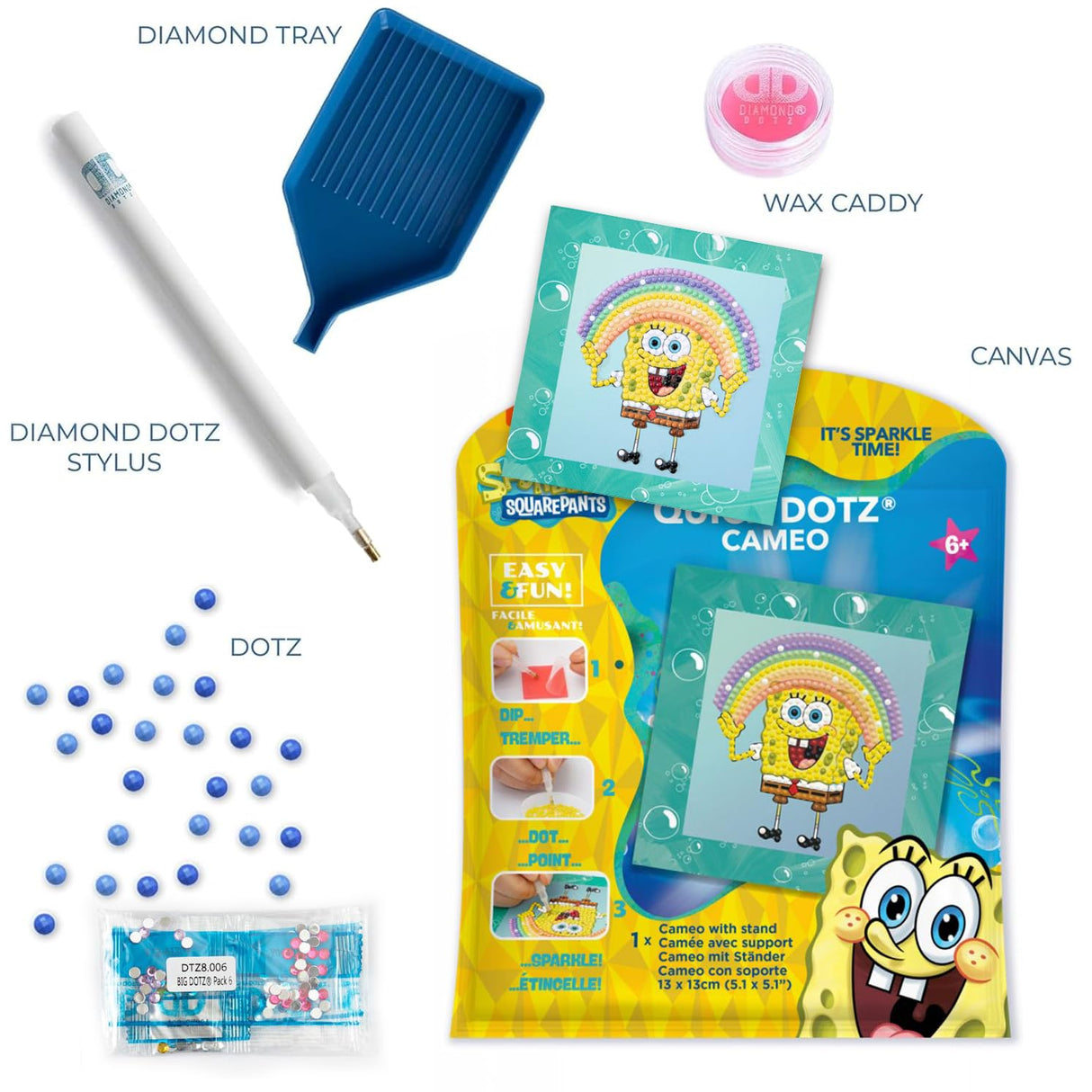 DIAMOND DOTZ Spongebob - Rainbow Diamond Painting Kits for Adults - Diamond Art Kits a Relaxing Creative Craft Kit with Dotz Gems DIAMOND DOTZ
