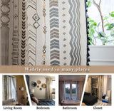 ColorBird Boho Curtains 108 Inches 2 Panels Semi-Blackout Black and White Curtains Cotton Linen Darkening Curtains with Black Tassel Rod Pocket Drapes for Living Bedroom, 59W x 108L Inch, 1 Pair ColorBird