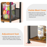 Jsskeeim Mini Floor Standing Coffee Bar Shelf,3-Tier Small Coffee Table,Corner Farmhouse Coffee Bar Cabinet;Dining Room, Living Room-Capsules,Coffee Maker(Brown+Black) Jsskeeim