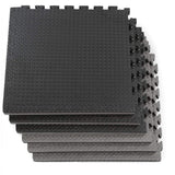 Xspec 1" Extra Thick 48 sq ft Reversible EVA Gym Foam Floor Mat Tiles (24" x 24"), Steel Pattern, 12 pcs, Black & Grey Xspec