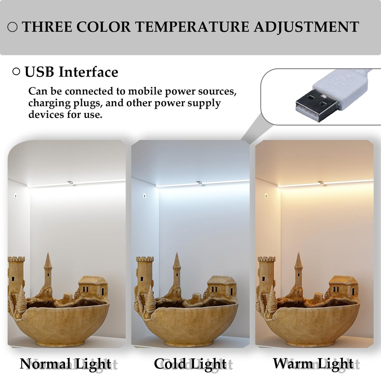 Homsee Storage Cabinet with 3-Color LED Lights, Glass Shelves & 4 Compartments, Sideboard Buffet Cabinet with Solid Legs, Modern Wood Display Cabinet for Living Room, Bedroom & Hallway, White Homsee