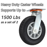 WOPPLXY 8 Inch Casters Set of 2 Heavy Duty Caster Wheels, 360-degree Swivel Casters, Caster Wheels for for Cart Furniture and Workbench (Load 3000Lbs) WOPPLXY