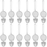 OMISTAR 12 PCS Angel Wings Sublimation Keychain Blanks, Double Side Heat Transfer Blanks with Angel Wings Charms, MDF Round Key Rings Blanks for Sublimation DIY Craft OMISTAR