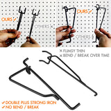 2 Pack Pegboard Shelves with Brackets, Peg Shelf Board with Hooks Fits 1/8" 1/4" Pegs Slots, Peg Board Organizer Accessories Various Tools Storage Arrange System for Garage Craft Workshop Workbench G.CORE