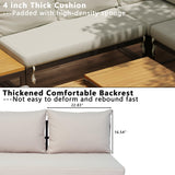 WiberWi 8 Pieces Patio Furniture Set, Outdoor Sectional Sofa Couch with Acacia Wood Coffee Table&Side Table,Modern Metal Outside Conversation Sets for Backyard,Lawn,Garden,Wood Legs,Beige WiberWi