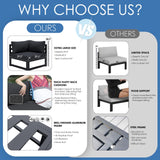 NICESOUL 8 Piece Modern Aluminum Patio Furniture Set Deep Seated, Extra Wide Modular Outdoor Sectional for 6 People, 500 lbs Heavy Duty L-Shaped Oversized Sofa Couch for Outside Backyard, Ember Black NICESOUL