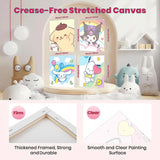 nekpiahu 6 Pack Cartoon Paint by Numbers for Kids with Framed Canvas-Cartoon Paint by Numbers for Kids Ages 4-8-12, Kid Paint by Number Crafts Kits for Home Wall Decor GIF 8X8incht(with Wooden Easel) nekpiahu