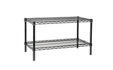 Omega Shelving Storage | 2 Tier Starter Shelving Unit 12" Deep x 24" Wide x 36" High - 800 lb Weight Capacity per Shelf, Adjustable Wire Shelving, Tool-Free Assembly |Black Shelving Omega