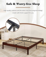 14 inch Sturdy Heavy Duty Wood Bed Frames with Wooden Slats, Full Size Platform Bed Frame, Natural Classic Design, Easy Set Up, No Box Spring Needed, Storage Space Under-Bed (Full) Generic