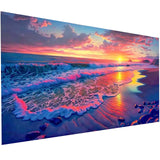 Diamond Painting Kits for Adults,Large Sunset Ocean Beach Diamond Art Painting for Beginners, Diamond Round 5D Full Drill Paint with Diamonds Pictures Gem Art Painting Kits DIY Crafts Kits 28X16in OFRKE