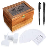 Skybooly Seed Storage Box with 3 Dividers Seed Organizer Box Seed Container with Clear Window Sturdy Garden Seed Packet Container with 100 Plant Labels 50 Seed Envelopes 2 Marker Pens for Seed Saver Skybooly