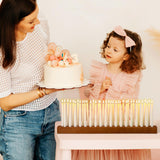 Mumufy Wood Taper Candle Holders for Table Centerpiece Dark Brown Giant Wooden Birthday Party Candlestick Farmhouse Candle Holders Decorations for Wedding Anniversary Desktop, 36in Mumufy