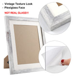 TOFOREVO Picture Frames 8x10 Set of 2 Distressed White Wood Grain Photo Frame for Gallery Wall Mounting or Tabletop Display TOFOREVO