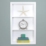 Fox Hollow Furnishings 14x24 Sloane Recessed Wall Niche Medicine Cabinet Replacement, in The Wall Bathroom Cabinet Insert Shelf/Shelves, Made in North America, Real Wood, NO MDF, White Plain Back Fox Hollow Furnishings