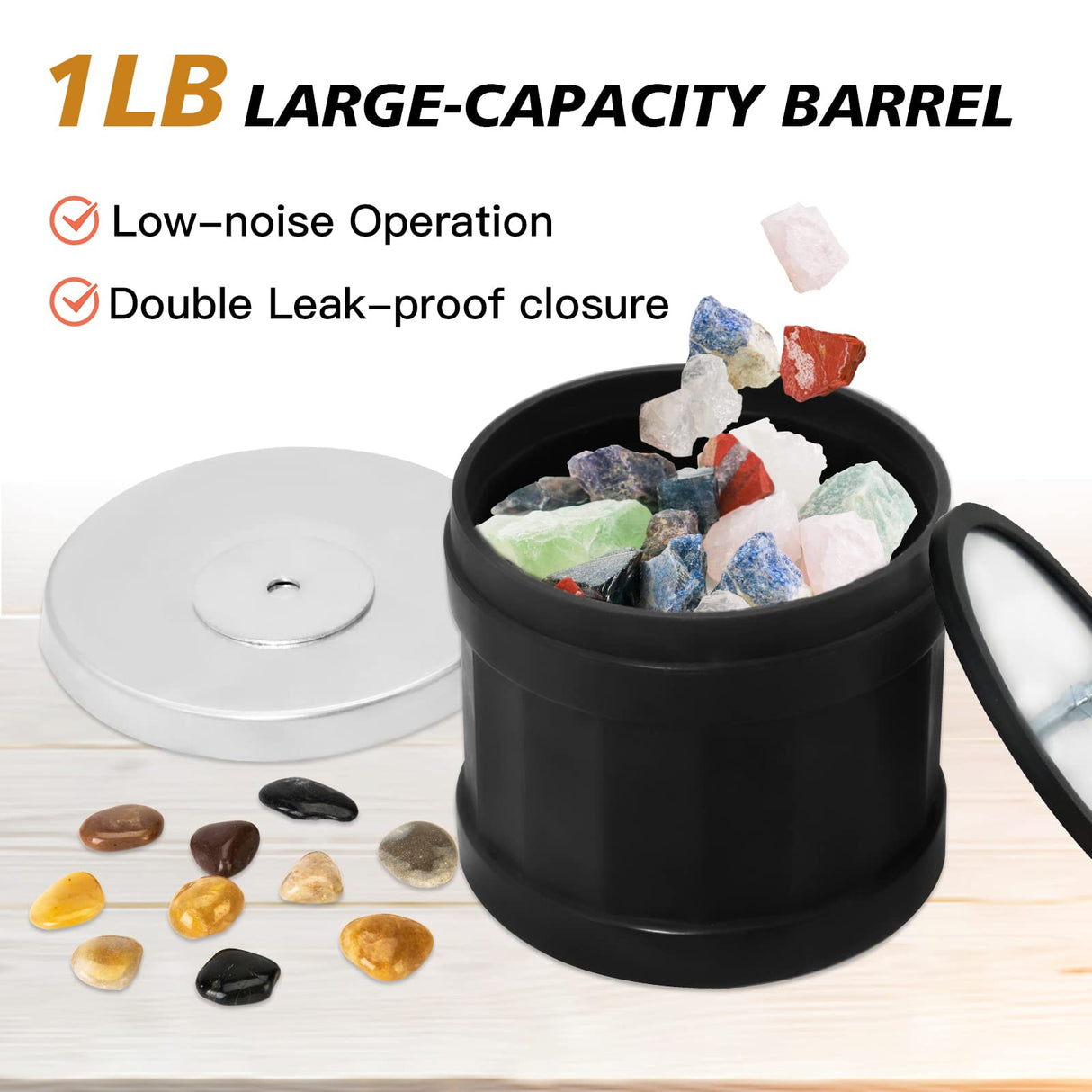 VIYUKI Rock Tumblers Kit - Includes Rough Gemstones, 4 Polishing Grits, Jewelry Fastenings,Operating Instruction, Great Stem Science Kit for Teen VIYUKI