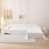 MEETSKY Couch Cover for 3 Cushion Couch Sofa Furniture Protector Sofa Covers Chenille Sectional Couch Covers for Pets Oversized Couch Cover Recliner Sofa Love Seat Covers, 91" x 118", White MEETSKY