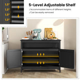 LOKO Buffet Cabinet with Storage, Freestanding Kitchen Cabinet with Adjustable Shelf, Storage Sideboard Console Table, 45 x 20 x 36 inches (Black) LOKO