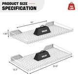 Ultrawall Wall Mounted Storage Shelf for Garage, 2 Pack Metal Shelf Rack, Heavy-Duty Wall Organizer Shelves Suitable for Shop, Shed, Garage 23.5inch x 12inch(White) Ultrawall