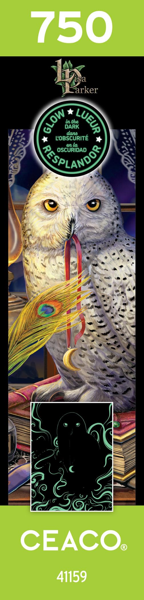 Ceaco - Glow in The Dark - Lisa Parker - Guardian of Spells Glow - 750 Piece Jigsaw Puzzle Ceaco