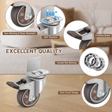 W B D WEIBIDA 3 Inch Side Mount Casters Wheels, L-Shaped Rubber Casters Set of 4, 360 Degree Ball Bearing Swivel Casters, Heavy Duty Casters Wheels for Workbench, Baby Beds, Cabinets, Tables W B D WEIBIDA
