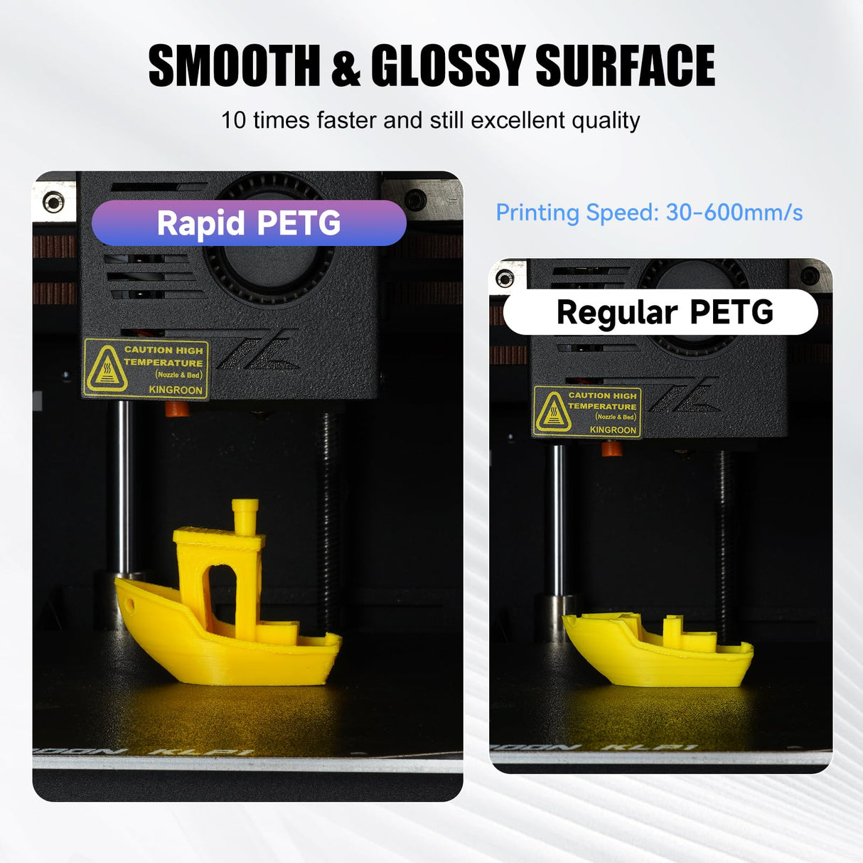 Kingroon High Speed PETG 3D Printer Filament 1.75mm, 3D Printer Rapid Filament for 30-600mm/s Hyper Printing Filament, Dimensional Accuracy +/- 0.03 mm, 10 kg Plastic Spool (22lbs（Mixed Colors） POJECITY
