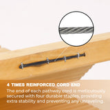 IDZO Wooden Garden Pathway 4 Times Reinforced Cord End, Anti-Slip Roll Out Walkway with Aging Resistant Rubber Spacer & Rustproof Steel Wire for Durable Use, Wooden Pathway for Outside, Beach, Patio IDZO