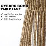 OYEARS 22.5" Table Lamps for Living Room,Boho Lamps Set of 2 for Bedrooms, Bedside Lamp for Nightstands, Rattan Lamp, Farmhouse Table Lamp for Room Decor, End Table, Retro, Brown（Not Include Bulbs） OYEARS
