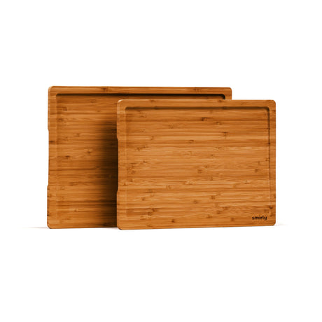 SMIRLY Wood Cutting Boards For Kitchen - Bamboo Cutting Boards For Kitchen Cutting Board, Bamboo Cutting Board Set, Chopping Board, Butcher Block, SMIRLY