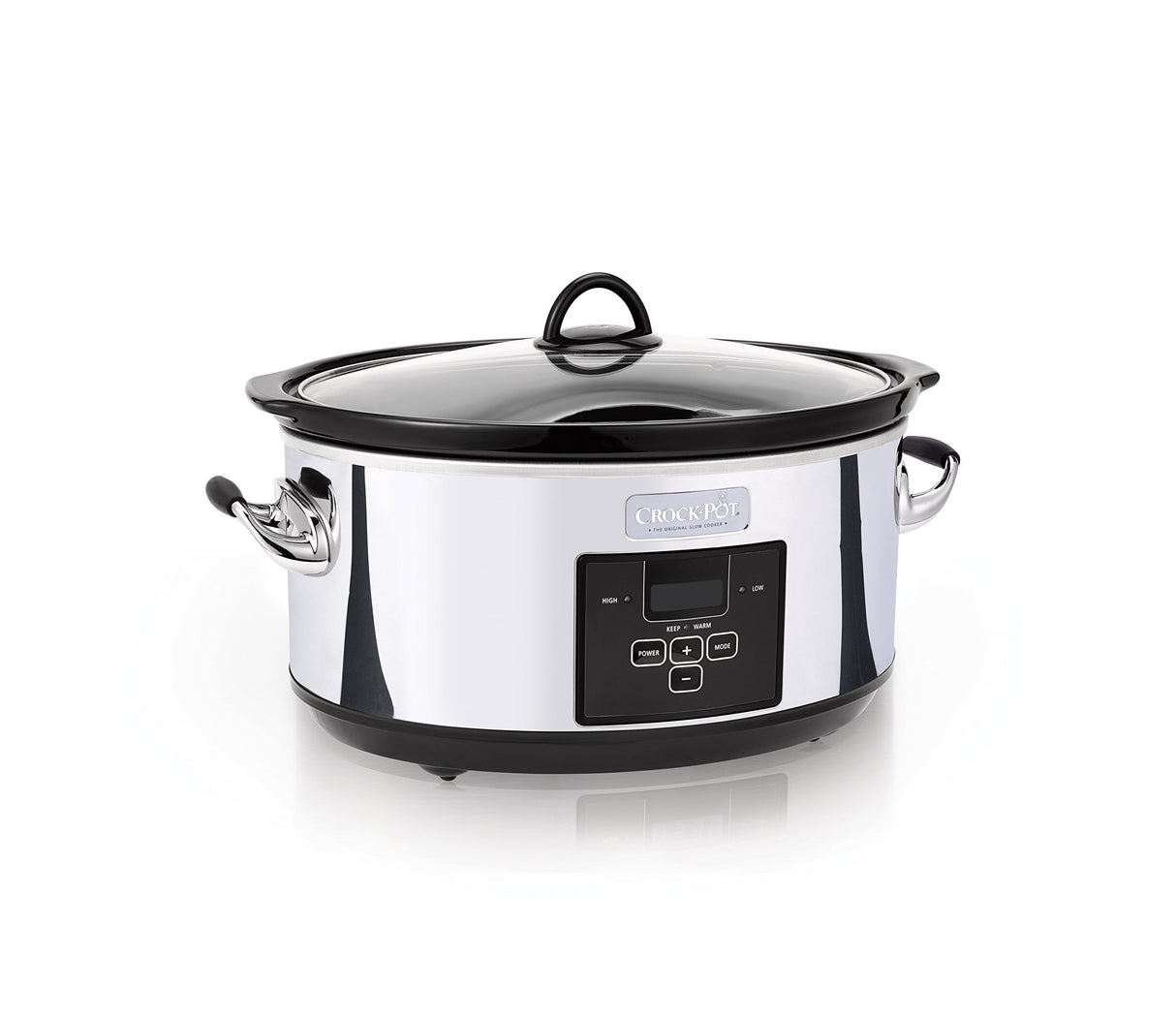 Crock-Pot 7 Quart Programmable Slow Cooker with Digital Timer, Food Warmer, Polished Platinum, Perfect for Everyday Meals and Entertaining Crock-Pot