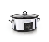 Crock-Pot 7 Quart Programmable Slow Cooker with Digital Timer, Food Warmer, Polished Platinum, Perfect for Everyday Meals and Entertaining Crock-Pot