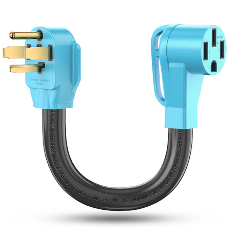 CircleCord 4 Prong NEMA 14-30P to 14-50R EV Charger Adapter Cord Compatible with Tesla Model 3/S/X/Y, 30 Amp Dryer to 50 Amp EV for Leave 2 Charging, ETL Listed CircleCord