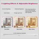 Vanity Table with Lighted Mirror, Modern Makeup Vanity Table with 10 Lights Makeup Desk 4 Drawer Storage Dressing Table for Bedroom (White) Panana