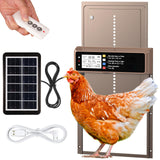 NyPots Automatic Chicken Coop Door Solar Powered, LCD Display Automatic Chicken Door with Timer & Light Sensor, Aluminum Alloy Chicken Door with Remote Control & 4 Modes Automatic Chicken Door Solar NyPots