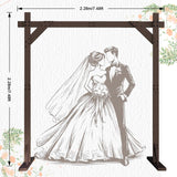 7.48FT Wooden Wedding Arch Frame Backdrop Stand, Square Wood Arch Stand Wedding Arches for Ceremony Wedding Arbor MontValent