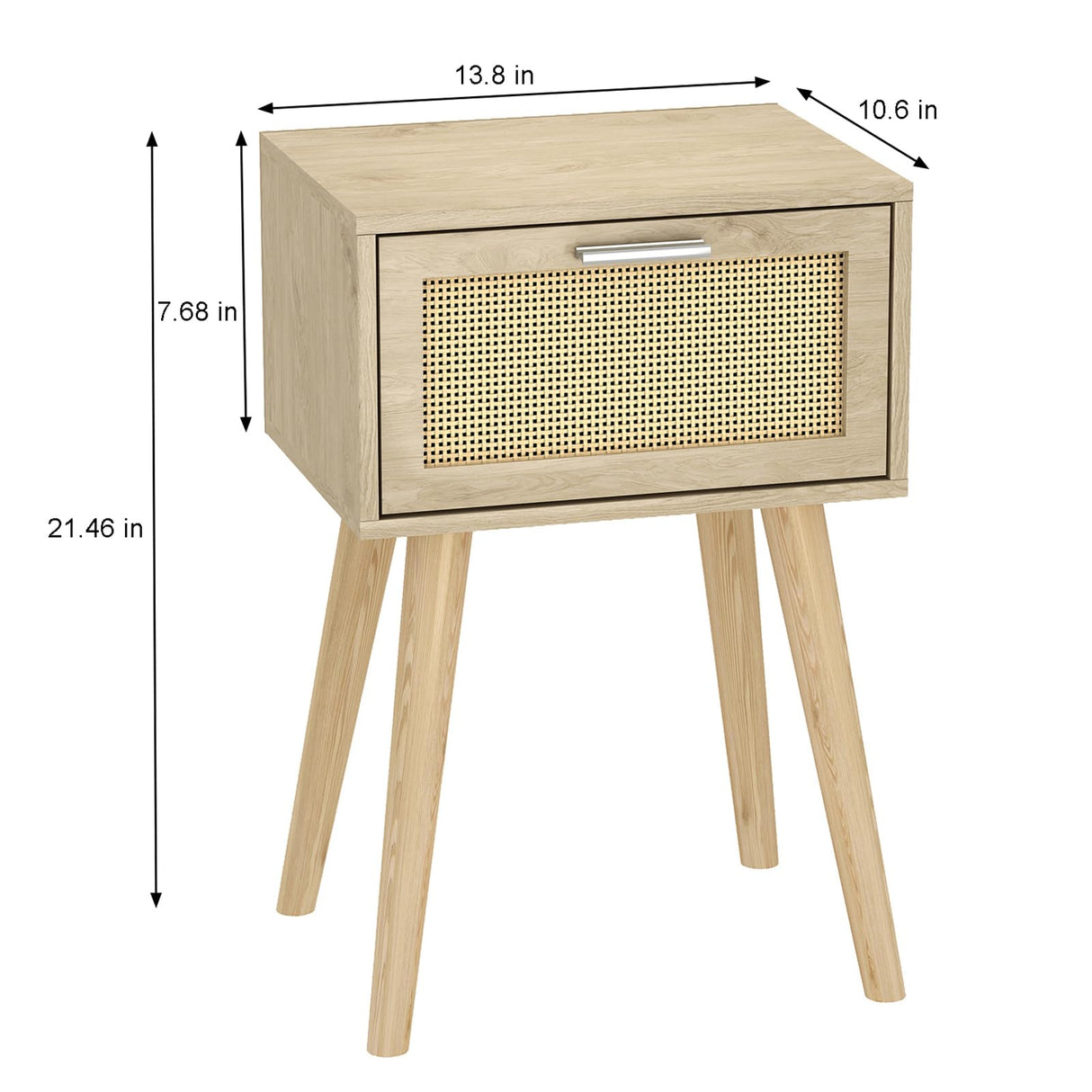 LAATOOREE Bedside Table Set of 2, Boho End Table with Solid Wood Feet for Bedroom and Living Room LAATOOREE