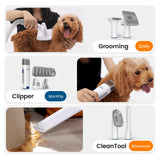 oneisall Dog Hair Vacuum & Dog Grooming Kit, Pet Grooming Vacuum with Pet Clipper Nail Grinder, 1.5L Dust Cup Dog Brush Vacuum with 7 Pet Grooming Tools for Shedding Pet Hair, Home Cleaning oneisall