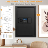 3.8 Cu ft Extra Large Safe Box Fireproof Waterproof, Security Home Safe with Fireproof Bag, LCD Digital Keypad Key Lock and Removable Shelf, Fire Document Safe for Money Medicines Jewelry Valuables Povanje