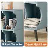 Aenuert Blue 4-Cube Modern Bookshelf - Stylish Open Storage Display Cabinet for Home and Office Aenuert