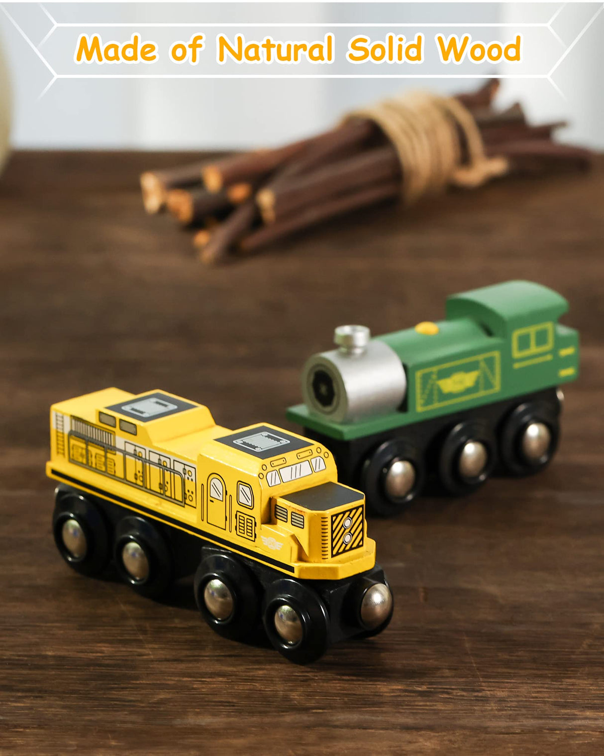 SainSmart Jr. Wooden Train Set Accessories, Magnetic Toy Car Set (10 PCS), Compatible with All Major Brands, Gift for Toddlers, Boys, and Girls Aged 3+ SainSmart Jr.