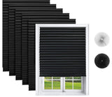 Changshade 6-Pack Blackout Pleated Paper Shades for Windows, Temporary and Portable Room Darkening Shades with 12 Clips for Travel, No Tools and Easy to Install, Cut to Any Size, Black PLT36BK72A Changshade