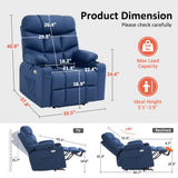 MCombo Power Lift Recliner Chair with Extended Footrest for Elderly People, Faux Leather 7287 (Navy Blue, Medium) MCombo