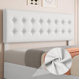 IDEALHOUSE King Size Bed Frame with 4 Storage Drawers and Headboard, Faux Leather Upholstered Platform Bed Frame with Wooden Slats Support, Button Tufted Design, No Box Spring Needed, White IDEALHOUSE